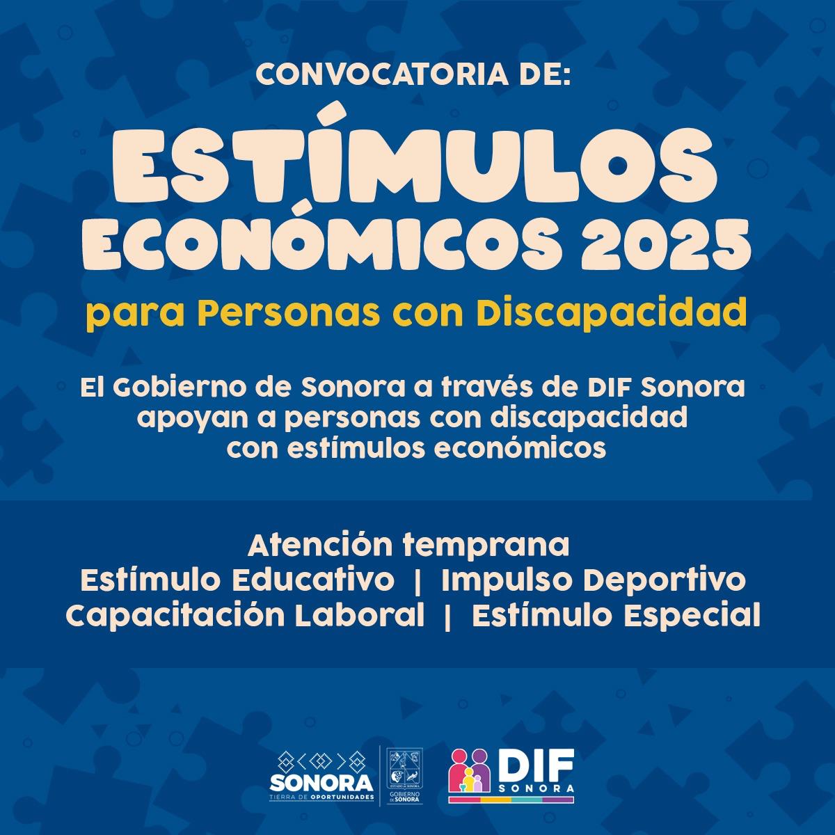 Gobierno lanza convocatoria de Estímulos Económicos 2025 para discapacitados en Sonora 