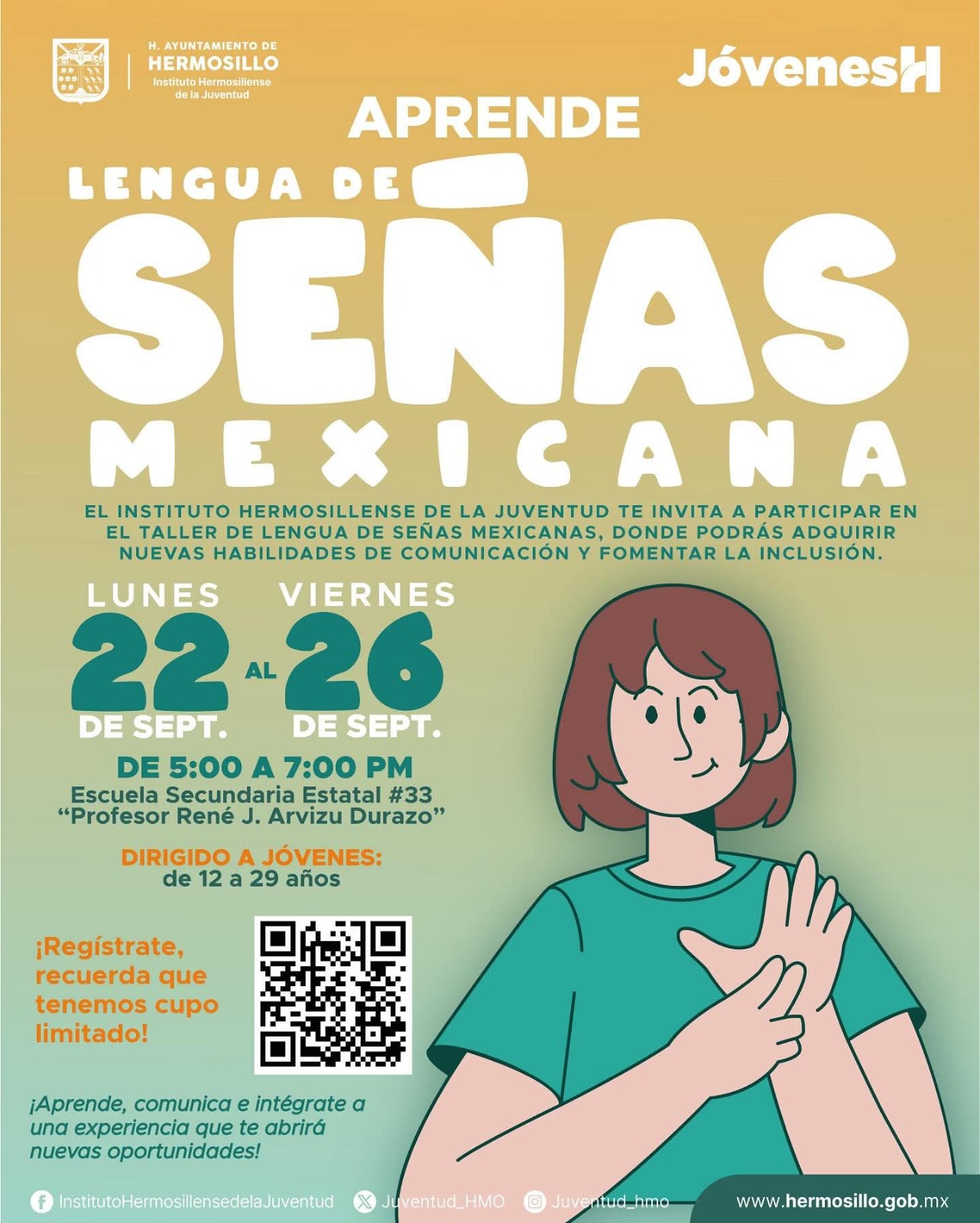Invita IHJ a taller gratito de Lenguas de Señas Mexicanas