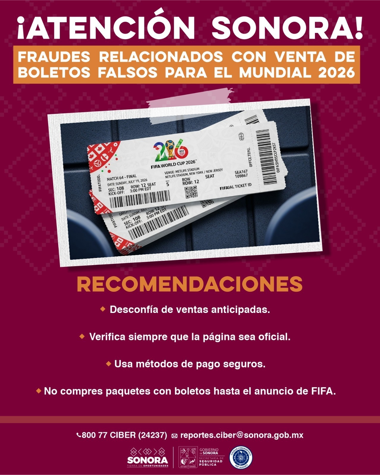 Alerta por fraudes cibernéticos relacionados con la Copa Mundial de la Fifa 2026